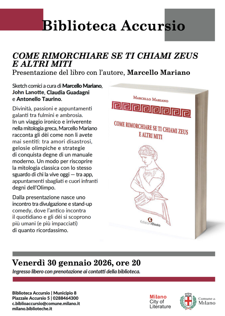 Dettaglio evento Stand-up comedy e presentazione libro Zeus